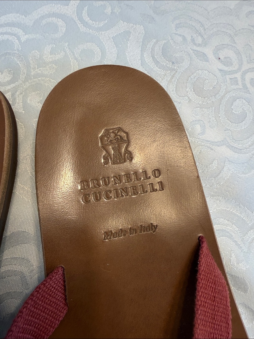 Brunello Cucinelli Brown Sandals with Red Straps - Picture 5 of 16